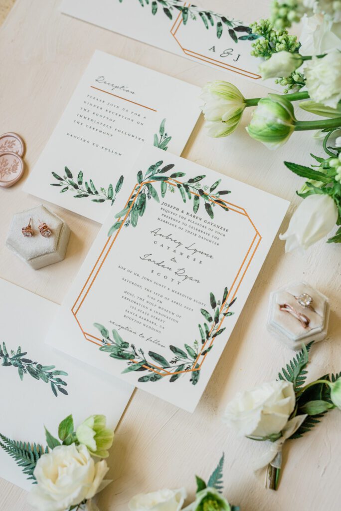 Santa Barbara Wedding Photographer's Flat lay example