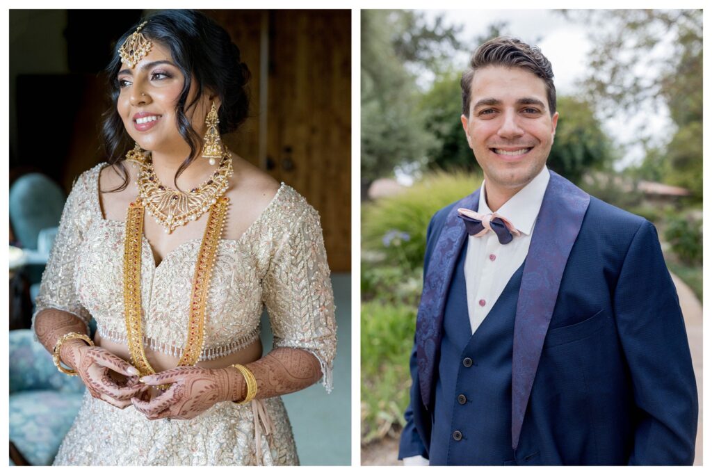 Bride and groom solo portraits – Indian wedding in California – Leana Myra Photography