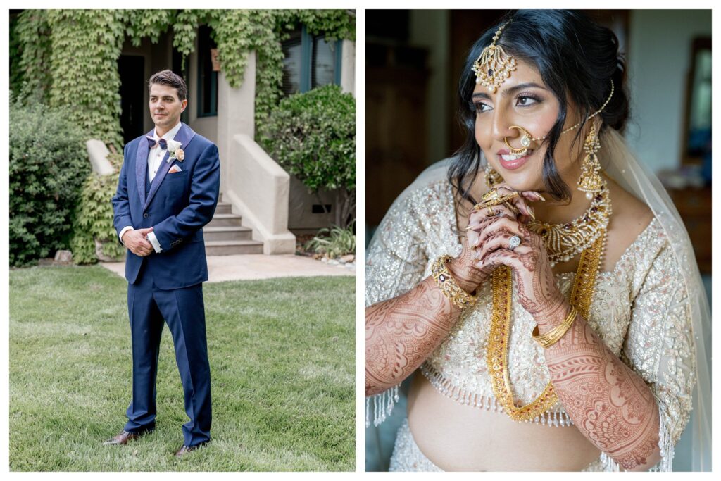 Groom waiting for first look – Indian fusion wedding California – Leana Myra Photography