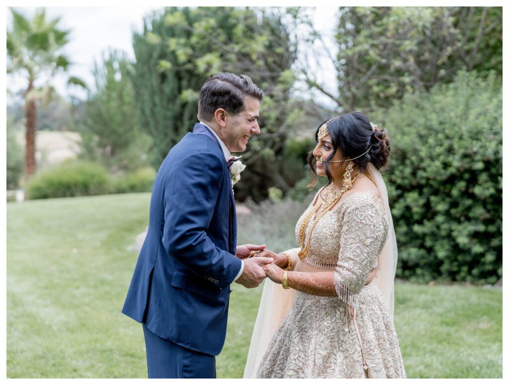 Candid first look reactions – Indian wedding Paso Robles – Leana Myra Photography