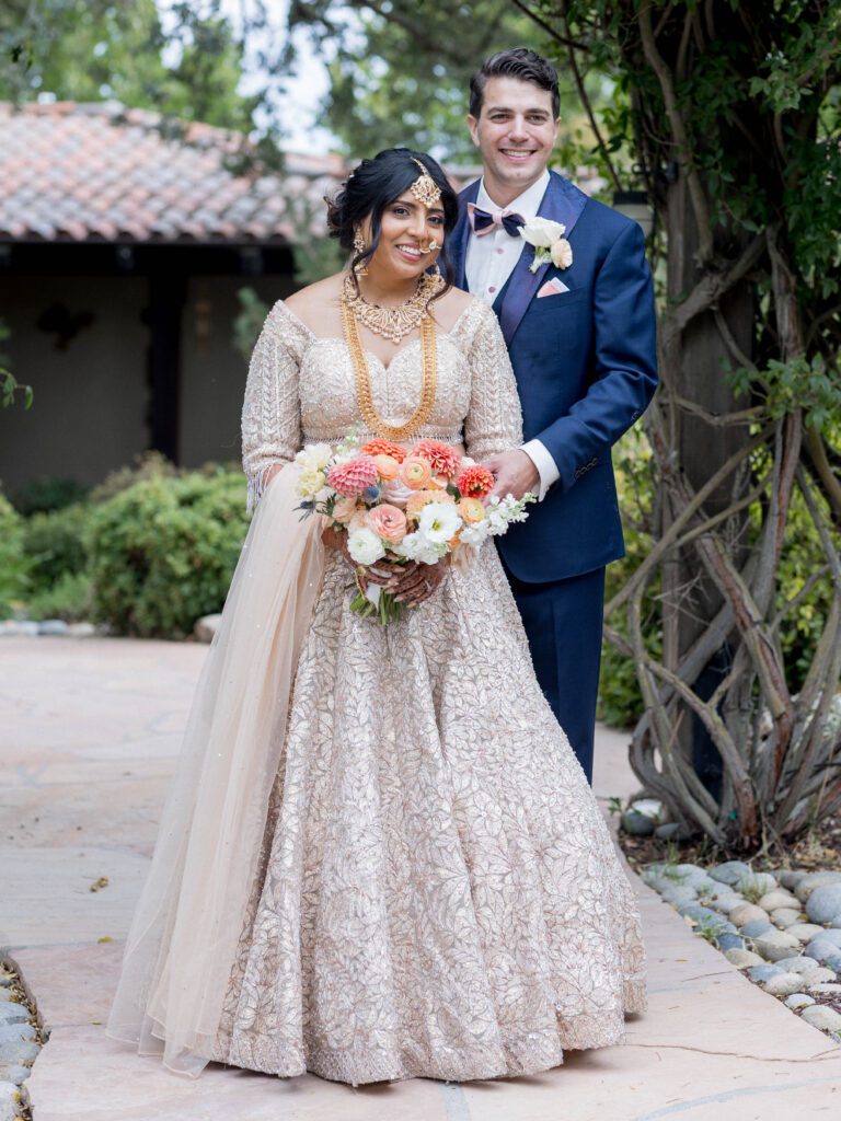 Bride and groom during multicultural wedding ceremony at Willow and Oak Estate, Paso Robles – Leana Myra Photography