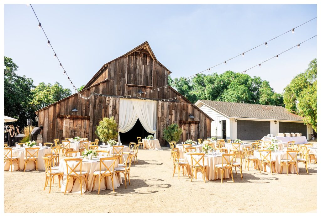 A barn wedding venue in Edna valley for an outdoor wedding at greengate ranch and vineyards, a luxury wedding venue in San Luis Obispo. 
