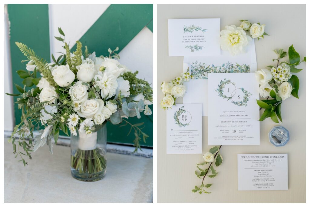 Bridal bouquet and details at Greengate Ranch - Paso Robles | Leana Myra Photography