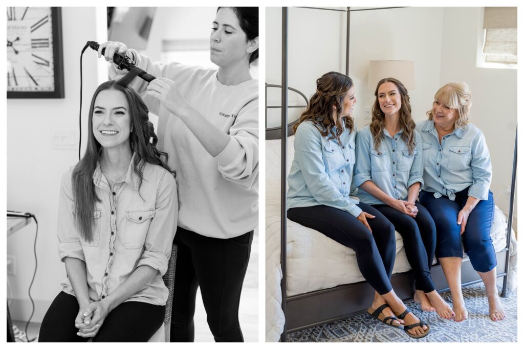 Bride getting ready with family at Greengate Ranch - Paso Robles | Leana Myra Photography