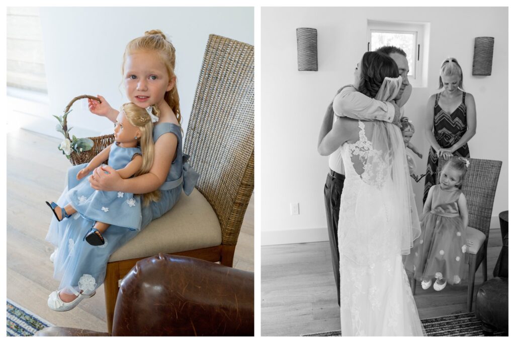 Flower girl and bride getting ready at Greengate Ranch - Paso Robles | Leana Myra Photography