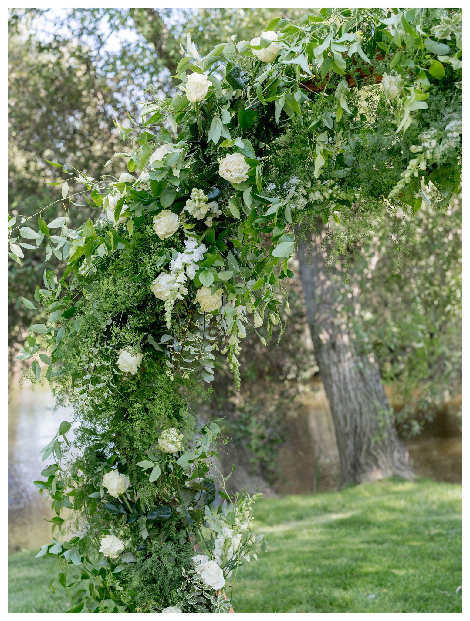 Floral arch for wedding ceremony at Greengate Ranch - Paso Robles | Leana Myra Photography