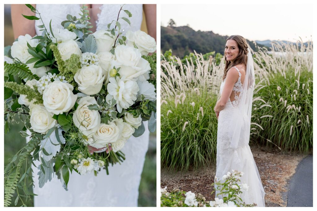 Bride with bouquet and portrait at Greengate Ranch - Paso Robles | Leana Myra Photography