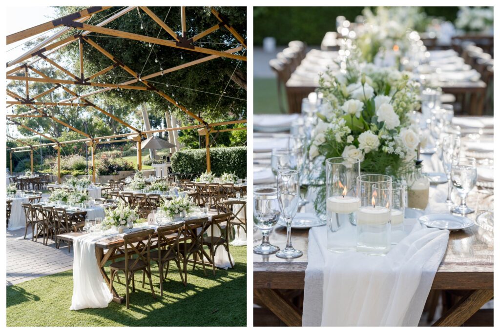 Glass dishes and decor at a  luxury wedding at Maravilla gardens in Camarillo, by a light and airy wedding photographer. 