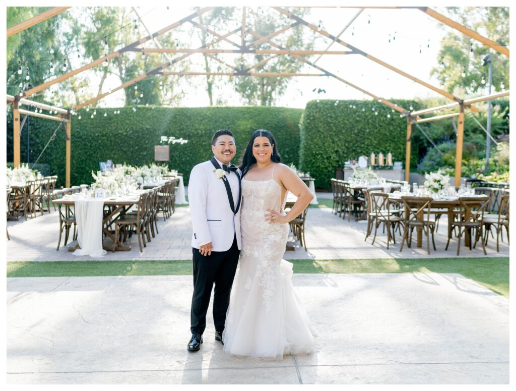 Bride and groom at the california luxury wedding venue