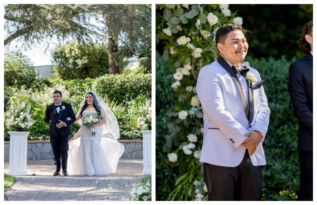 Bride and groom at altar Maravilla Gardens Camarillo


