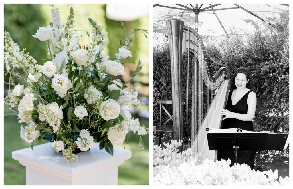 Harpist playing at Maravilla Gardens wedding



