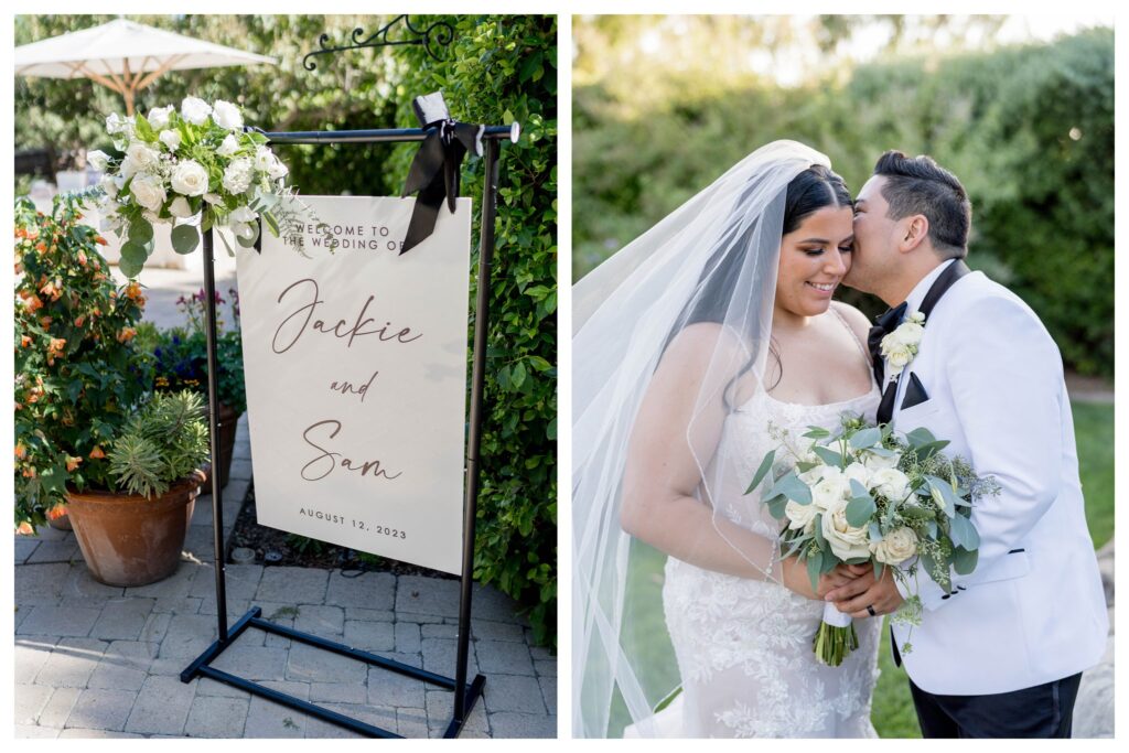 Wedding welcome sign at Maravilla Gardens Camarillo