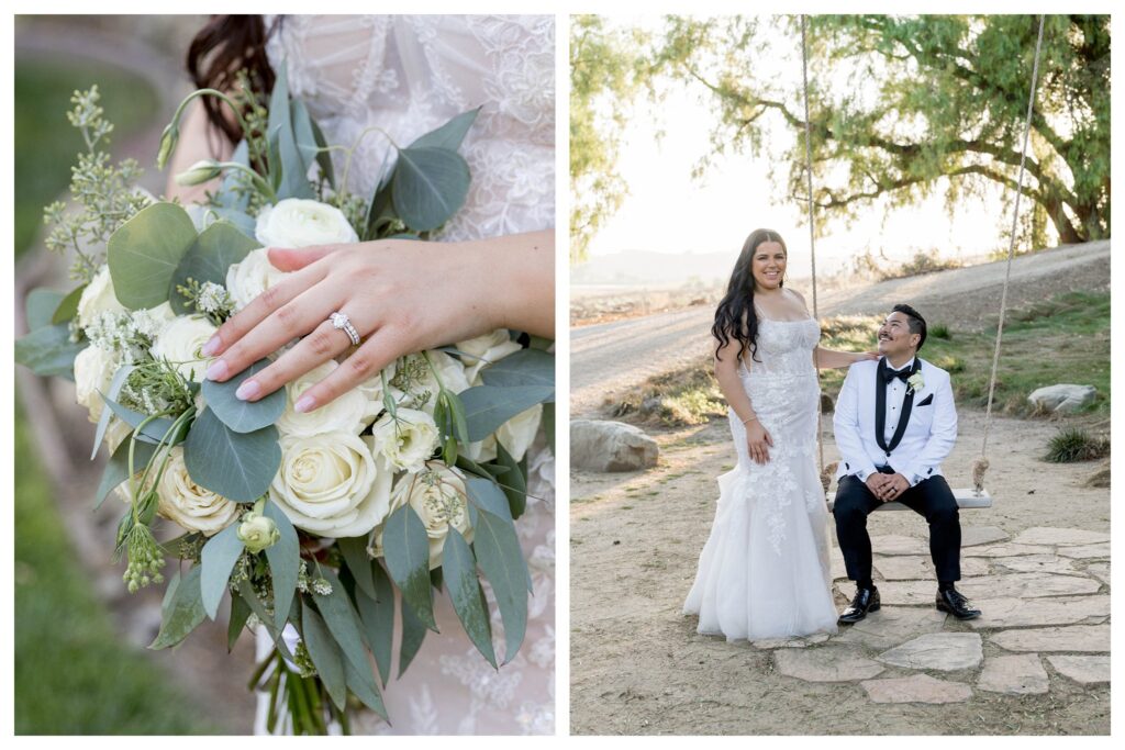 Bride laughing with Groom at Maravilla Gardens
