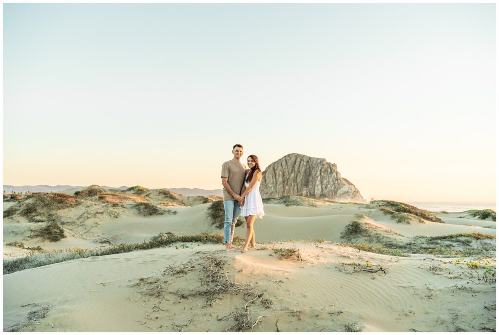 Morro Bay engagement session in front of the rock. 
