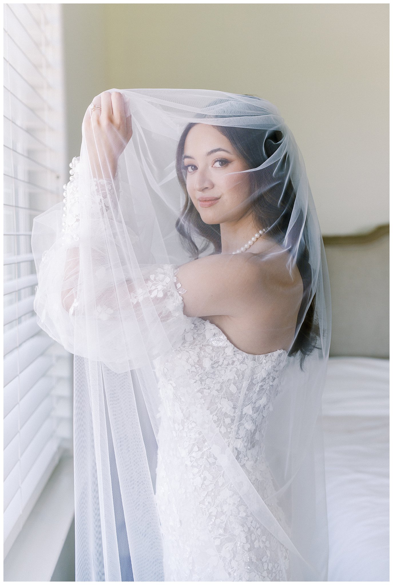 A bridal portrait in the TERRA vineyards manor house in Paso Robles, California.