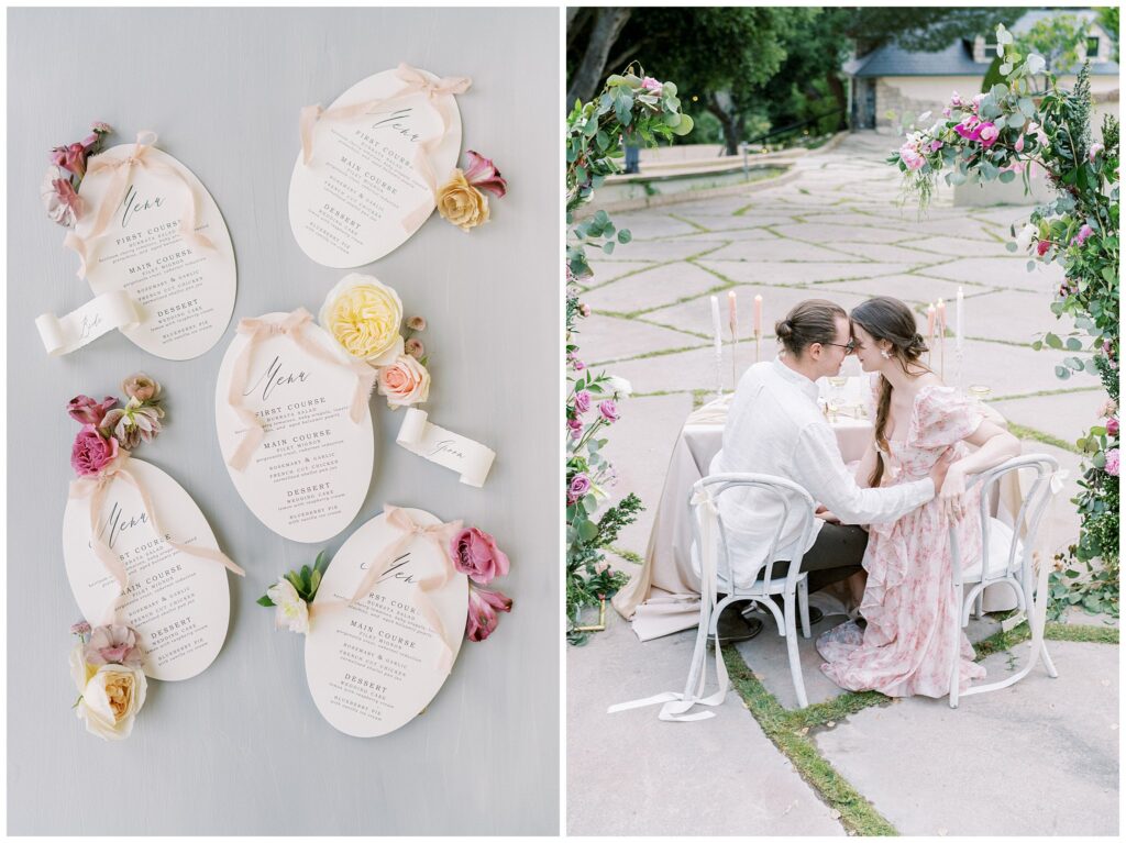 A romantic wedding day at chateau Noland in San Luis Obispo, and upscale wedding venue on the Central Coast.