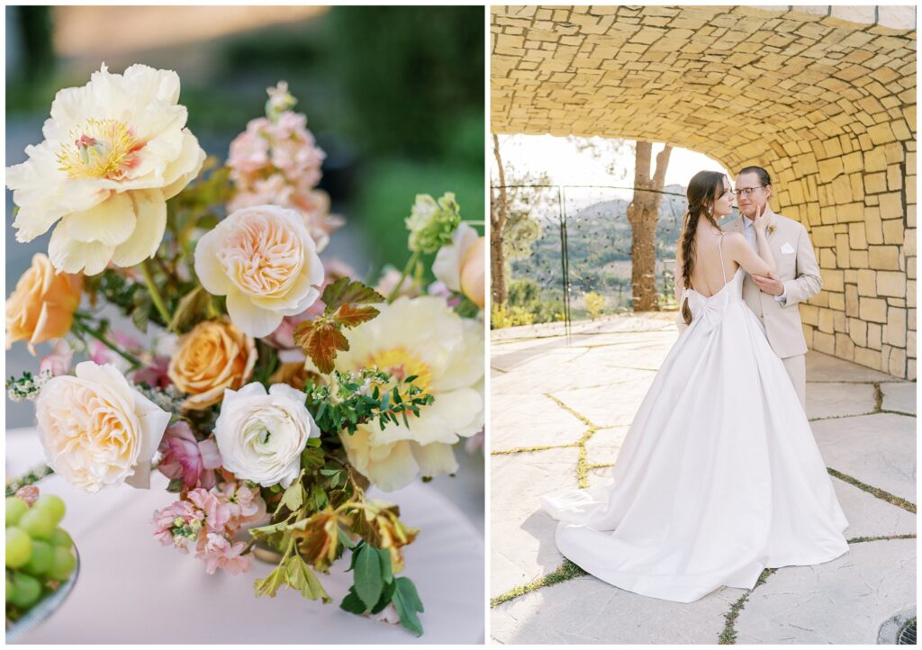 Wedding day in San Luis Obispo at chateau Noland a castle wedding venue in California.