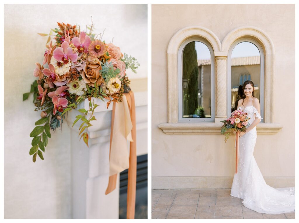 Pink and blush bouquet Allegretto Vineyard wedding