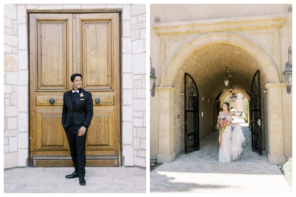 Groom and bride portraits Allegretto Vineyard Resort