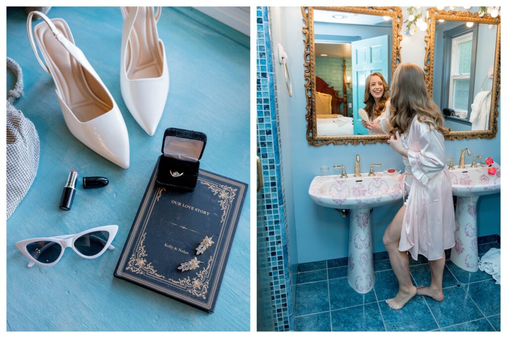 Bride + groom reflection – Fun Engagement | Madonna Inn | Leana Myra Photography