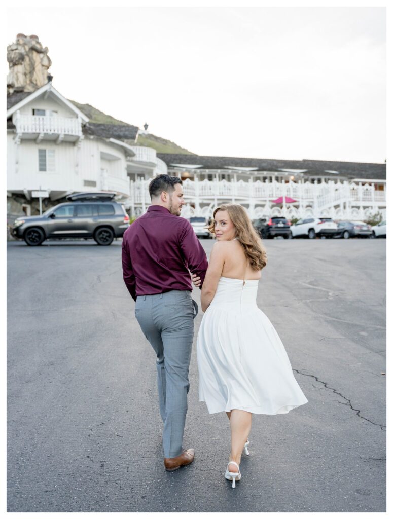 Full view of spiral staircase – Retro Architecture | Madonna Inn Wedding | Leana Myra Photography