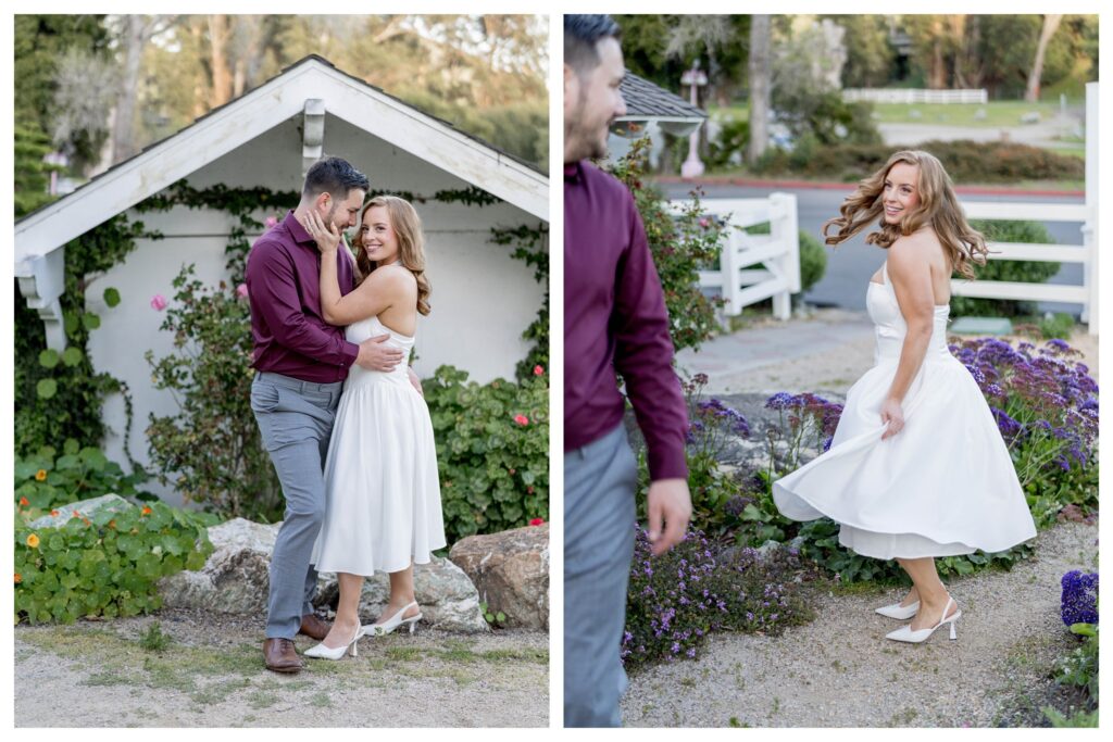 Bride smiling with roses – Bridal Portrait | Madonna Inn Wedding | Leana Myra Photography