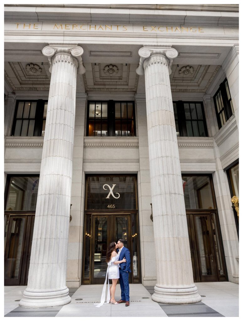Couple kiss in The Merchants Exchange
A San Francisco Icon